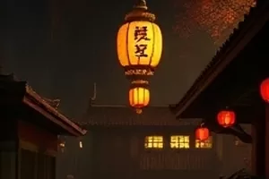 《菜市场的午夜》封面，收摊后的空菜场与一盏孤灯